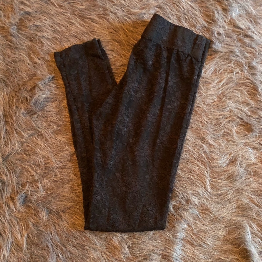 Lace black leggings